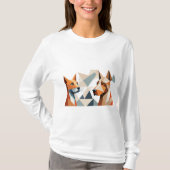 Geometrisches Hund & Katze Kunst Modernes Abstrakt T-Shirt (Vorderseite)