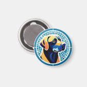 Geometrisches Hundskopf-Logo-Emblem Magnet (Vorderseite/Rückseite)