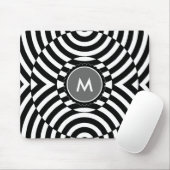 Geometrisches Illusions-Schwarzweiss-Monogramm Mousepad (Mit Mouse)