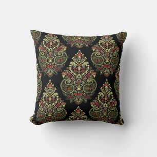 Geometrisches indianpaisley-Entwurfsmuster auf sch Kissen
