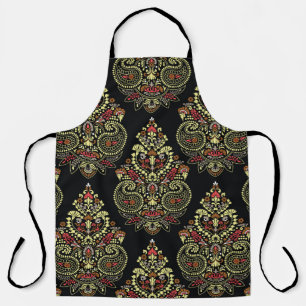 Geometrisches indianpaisley-Entwurfsmuster auf sch Schürze