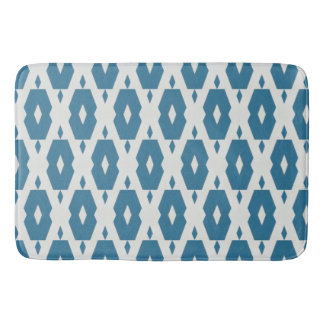 Geometrisches Indigo Diamond Bath Mat Large Badematte