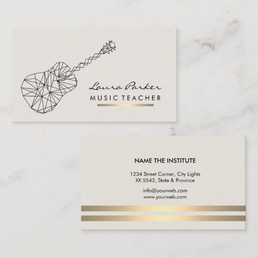 Geometrisches Instrument für Musiklehrer Visitenkarte (Vorne/Hinten)