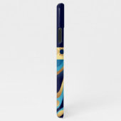 Geometrisches iPhone mit dem Effekt "Navy", "Gold" Hülle (Rechte Seite)