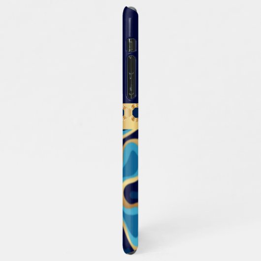 Geometrisches iPhone mit dem Effekt "Navy", "Gold" iPhone Hülle (Linke Seite)