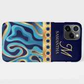 Geometrisches iPhone mit dem Effekt "Navy", "Gold" iPhone Hülle (Rückseite (Horizontal))