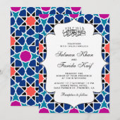 Geometrisches islamisches Mosaikmuster muslimische Einladung (Vorne/Hinten)