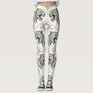 Geometrisches Jaguar-Muster – Tribal Streetwear-Le Leggings