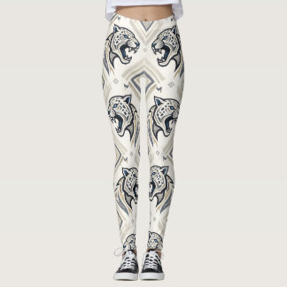 Geometrisches Jaguar-Muster – Tribal Streetwear-Le Leggings