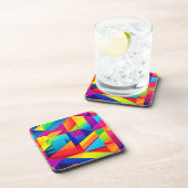 Geometrisches Kaleidoskop Getränkeuntersetzer (Rechte Seite)