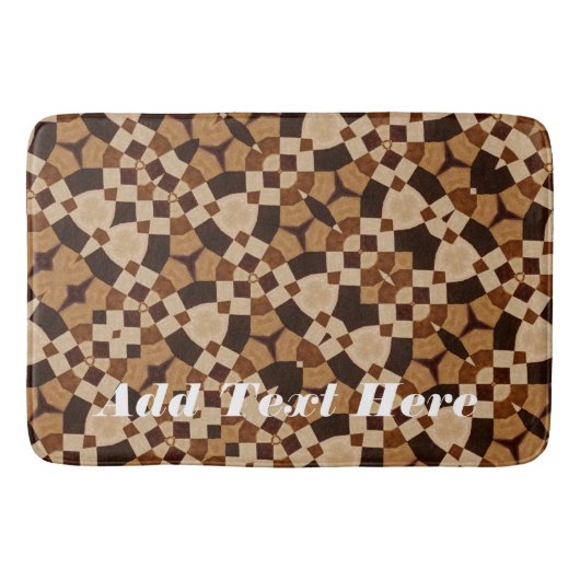 Geometrisches Kaleidoskop in Brauntönen Badematte (Vorderseite)