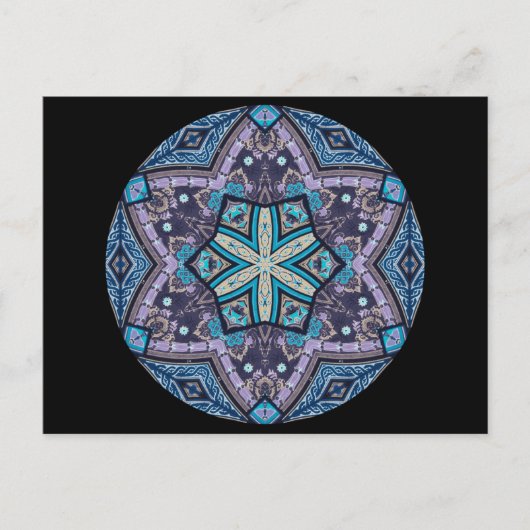 Geometrisches Kaleidoskop Mandala Postkarte (Vorderseite)