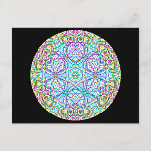 Geometrisches Kaleidoskop Mandala Postkarte