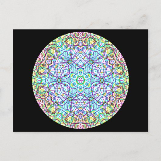 Geometrisches Kaleidoskop Mandala Postkarte (Vorderseite)