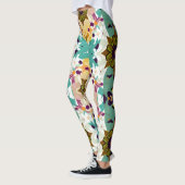 Geometrisches Kaleidoskop Nahtloses Muster Leggings (Links)