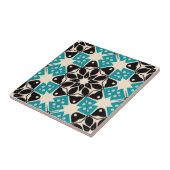 Geometrisches Kaleidoskopisch Aquamarines Blaues M Fliese (Seite)