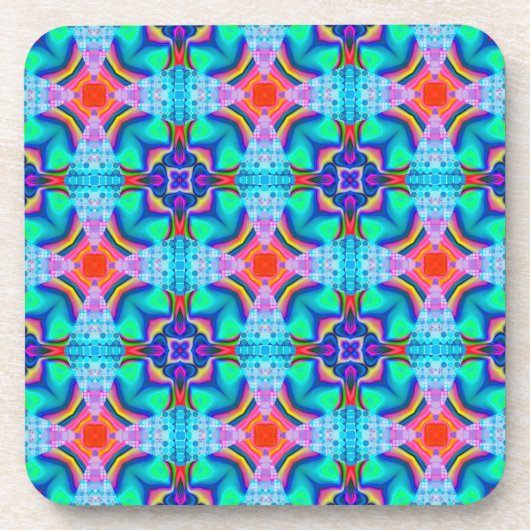 Geometrisches Kaleidoskopmuster Getränkeuntersetzer (Vorderseite)