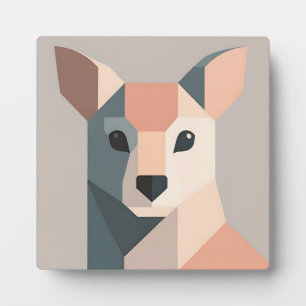 Geometrisches Känguru-Porträt Minimalistisch Fotoplatte