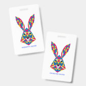 Geometrisches Kaninchenportrait Ausweis (Vorder- & Rückseite)