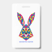 Geometrisches Kaninchenportrait Ausweis (Rückseite)