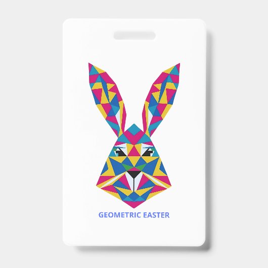 Geometrisches Kaninchenportrait Ausweis (Vorderseite)