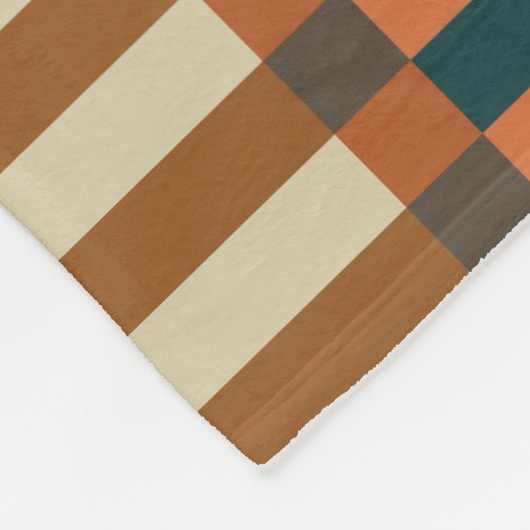 Geometrisches Karo Muster im Herbst Fleecedecke (Ecke)