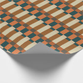 Geometrisches Karo Muster im Herbst Geschenkpapier (Ecke)