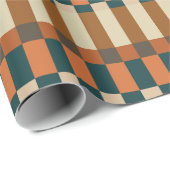 Geometrisches Karo Muster im Herbst Geschenkpapier (Rolleneckpunkt)