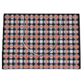 Geometrisches Karomuster kariert braun Große Geschenktüte (Vorderseite)