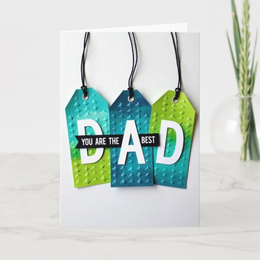Geometrisches Karte mit Banner "Bester Papa" (Vorderseite)