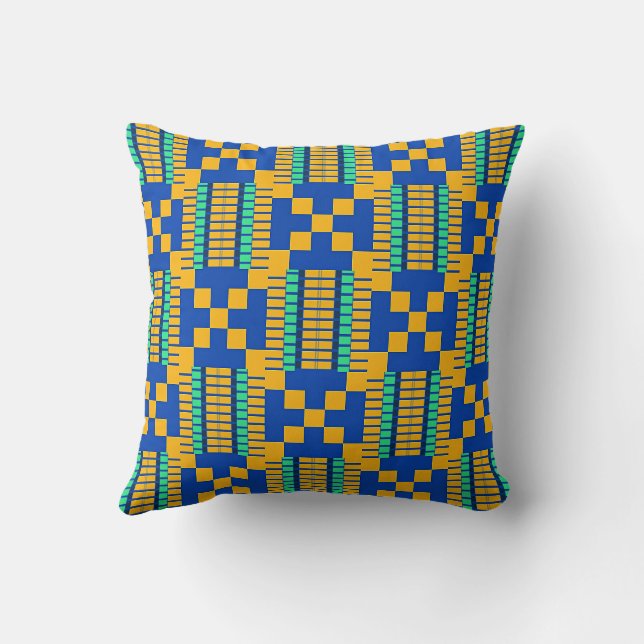 Geometrisches Kente-Muster Kissen (Rückseite)