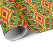 Geometrisches Kente Pattern-Papier Geschenkpapier (Rolleneckpunkt)