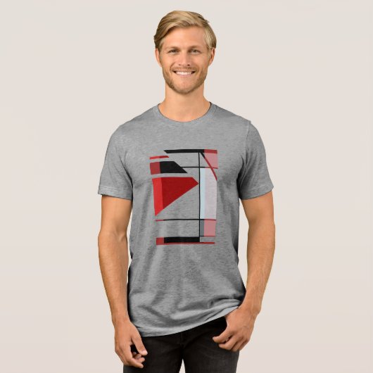 Geometrisches, kleines Design für den MCM-Look mit Tri-Blend Shirt (Vorderseite voll)