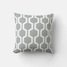 Geometrisches Knochenpilz in Paloma Gray Kissen