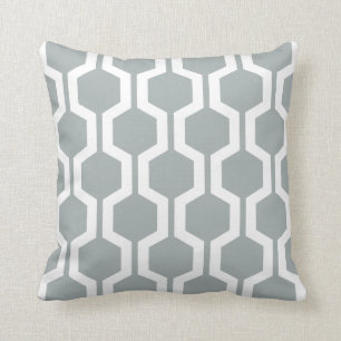 Geometrisches Knochenpilz in Paloma Gray Kissen