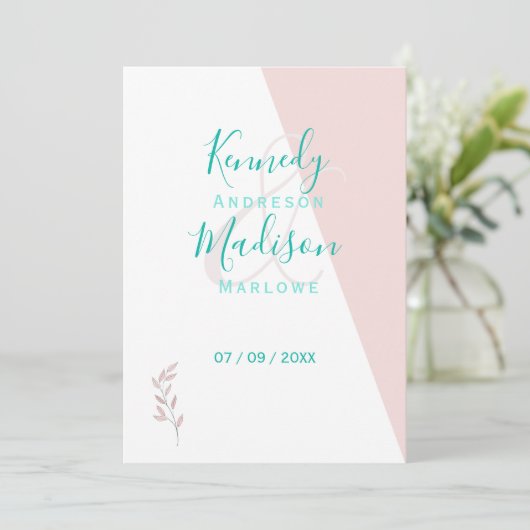 Geometrisches Korallenbemerkungsbudget Einladung (Stehend Vorderseite)