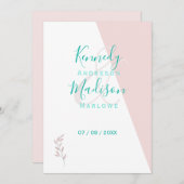 Geometrisches Korallenbemerkungsbudget Einladung (Vorne/Hinten)