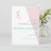 Geometrisches Korallenbemerkungsbudget Einladung (Stehend Vorderseite)