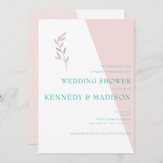 Geometrisches Korallenbemerkungsbudget Einladung (Vorne/Hinten)