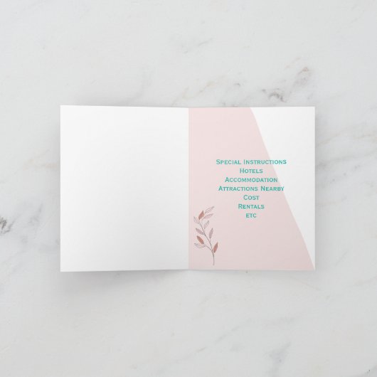 Geometrisches Korallenbemerkungsbudget Einladung (Innenseite)