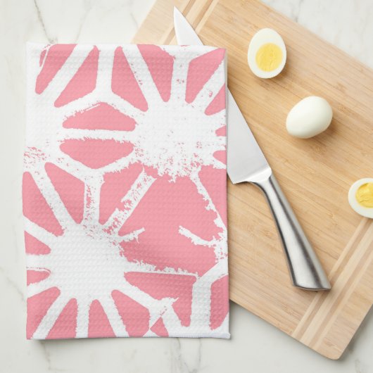 Geometrisches Korallenmuster Geschirrtuch (Viertel Falte)