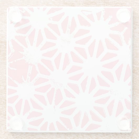 Geometrisches Korallenmuster Glasuntersetzer (Rückseite)