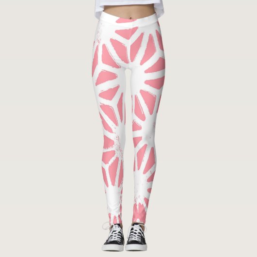 Geometrisches Korallenmuster Leggings (Vorderseite)