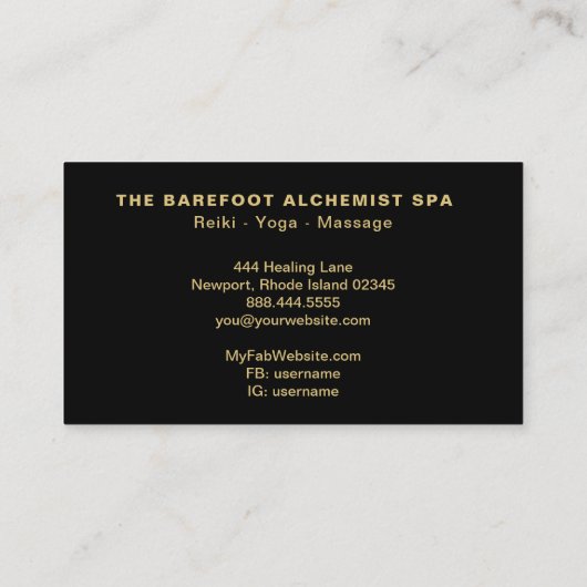 *~* geometrisches kosmisches Boho Goldheilige Visitenkarte (Rückseite)