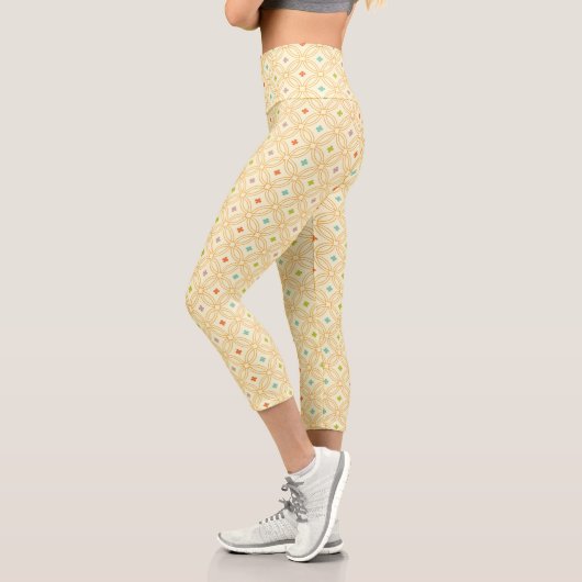 Geometrisches Kreismuster der Retro-Geometrie Capri Leggings (Links)