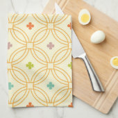 Geometrisches Kreismuster der Retro-Geometrie Geschirrtuch (Viertel Falte)