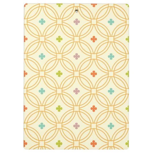 Geometrisches Kreismuster der Retro-Geometrie Klemmbrett (Rückseite)