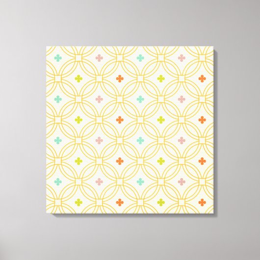 Geometrisches Kreismuster der Retro-Geometrie Leinwanddruck (Vorderseite)