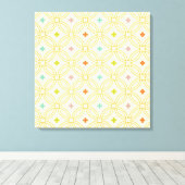 Geometrisches Kreismuster der Retro-Geometrie Leinwanddruck (Insitu (Holzboden))