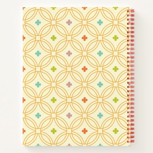 Geometrisches Kreismuster der Retro-Geometrie Notizblock (Rückseite)